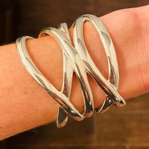 Stella & Dot Silver Metal Cuff Bracelet